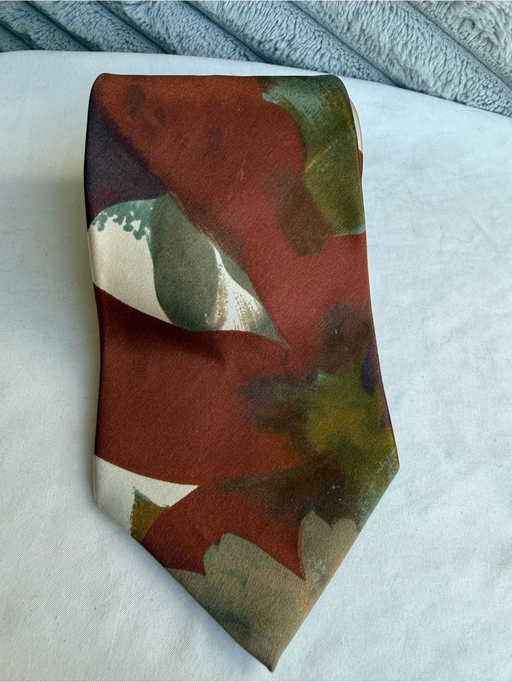 Vintage Pierre Cardin Silk Men's Tie in Rust Floral Print
